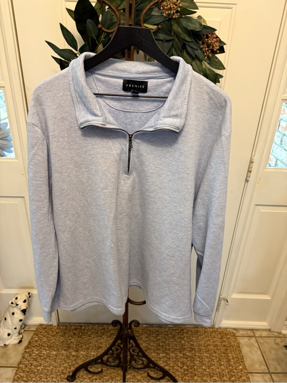 Premise Quarter Zip Pullover with Subtle Stripes LS XXL
